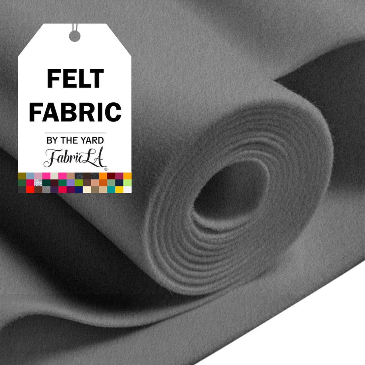 FabricLA Craft Felt Fabric - 72" Inch Wide & 1.6mm Thick Non-Stiff Felt Fabric by The Yard - Platinum Grey - 8 Yards